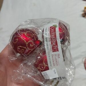 Celebrate It Red and Gold Holiday Ornaments